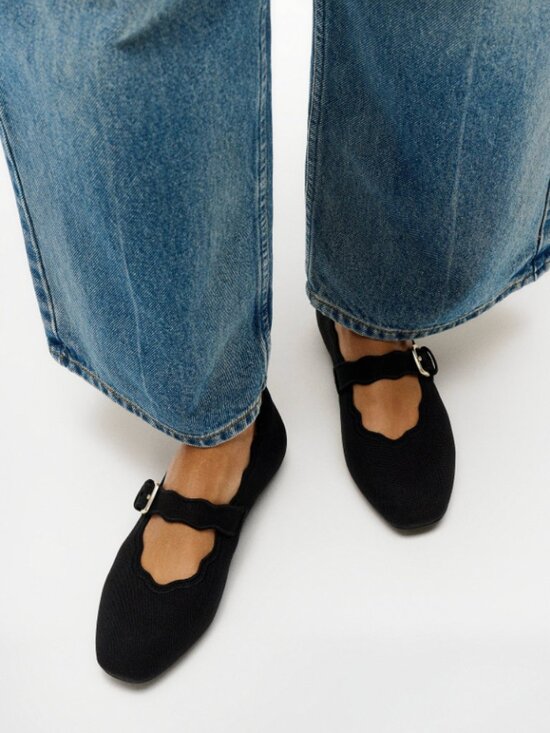 Fitflop Shoes - DELICATO Wave-Edge Canvas Mary Janes [Fitflop ]